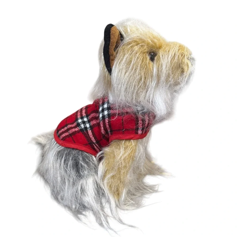 Russ Plush Yorkie Dog Realistic‎ Stuffed Animal Long Hair Terrier Puppy Red Coat